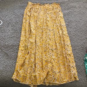 Yellow floral maxi skirt